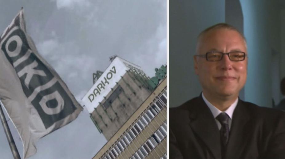 Demonstrace horníků před Bakalovou rezidencí ve Švýcarsku
