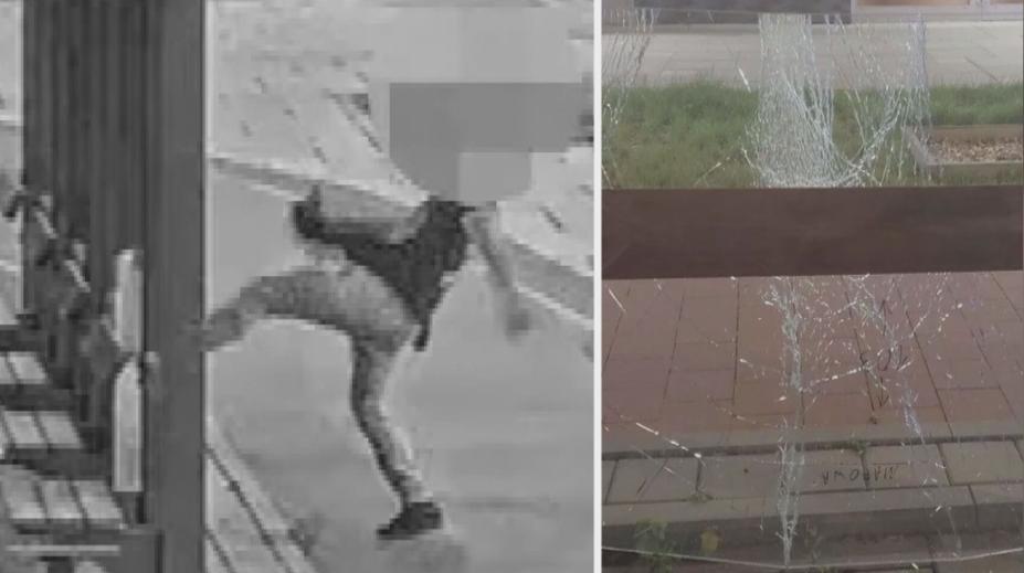 Muž v Ostravě si za cíl vybral skla na zastávce. Několik jich zničil