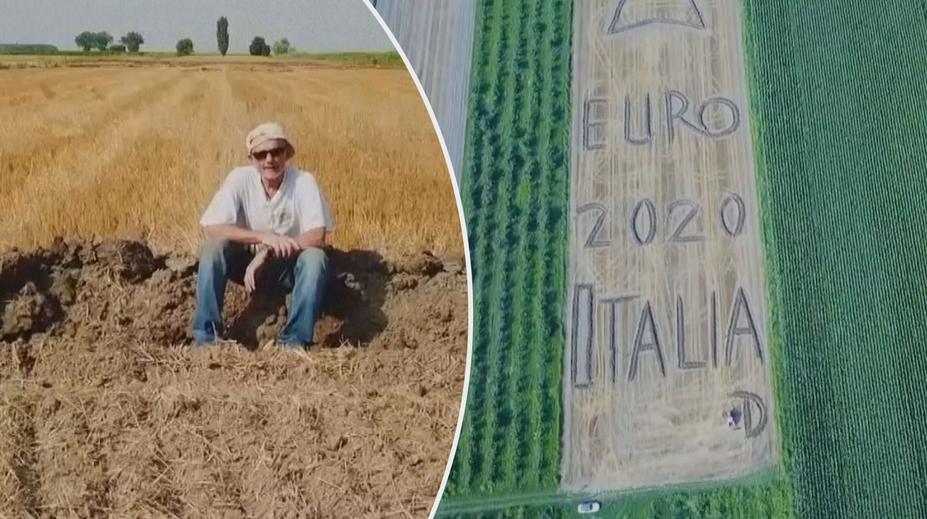 Farmář umělcem. V poli nakreslil poctu fotbalovým reprezentantům