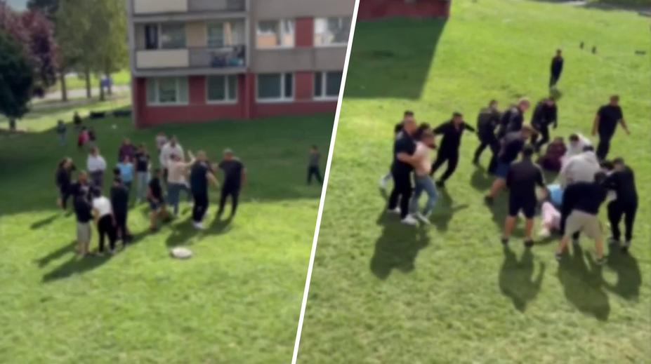 VIDEO: Hromadná bitka na Mostecku. Strkanici museli rozhánět policisté