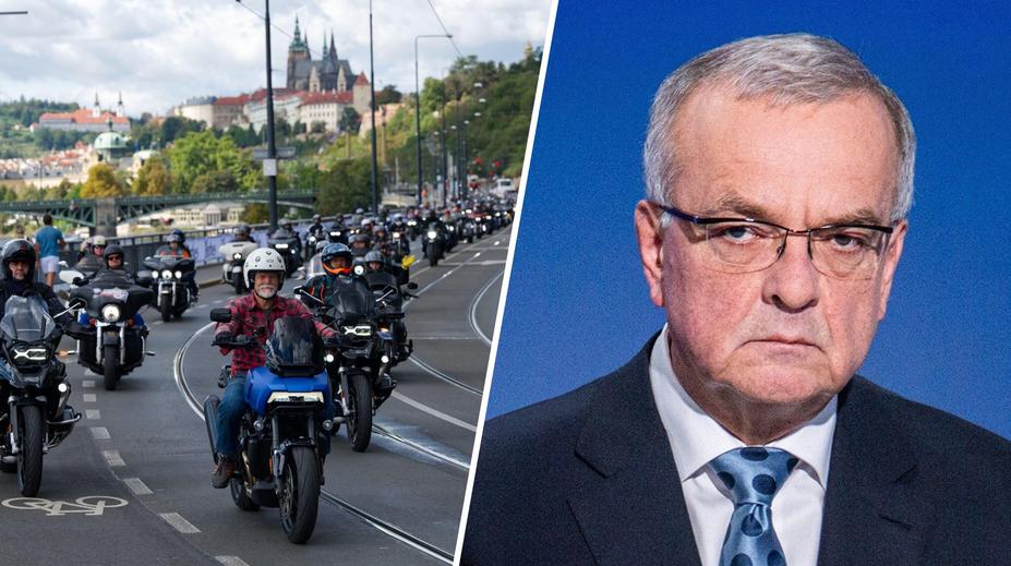 Pavel se projel na Harleyi Prahou. Rachot a smrad, kritizuje Kalousek