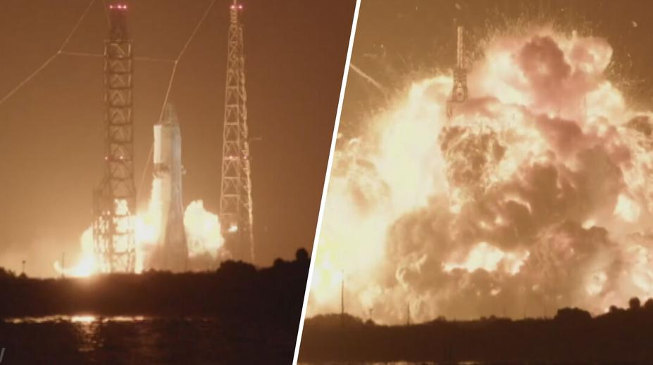 Raketa Jeffa Bezose při testu explodovala. Obloha se zbarvila do oranžova