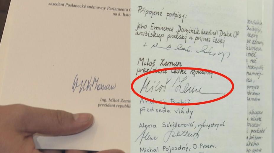 Proč vypadá Zemanův podpis jinak? Odborníci na písmo odpověděli