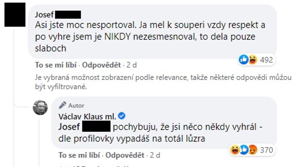Klaus ml. na facebooku - 1