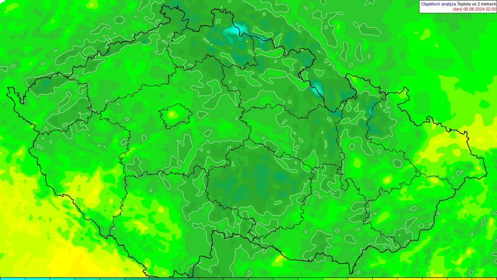 Předpověď doby trvání slunečního svitu, 6. 8.