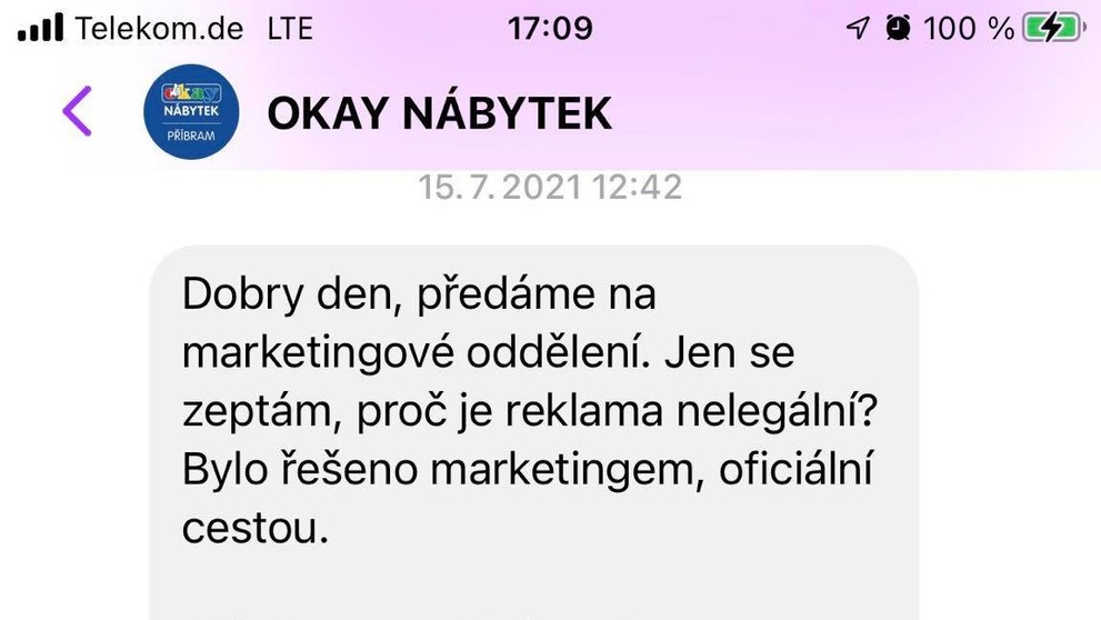 Komunikace s firmou OKAY