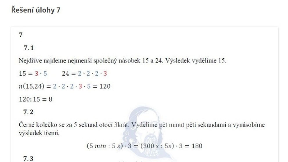 Zadání a řešení testu z matematiky - přijímačky - 2