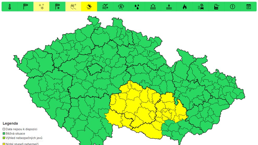 Výstraha před ledovkou, 13. 2. 2025