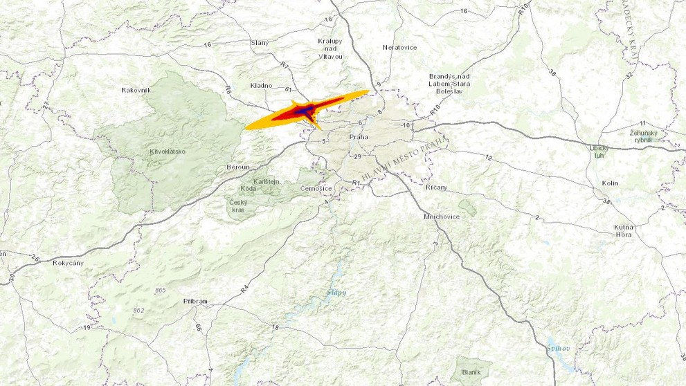 Mapa hluku - Letiště Václava Havla