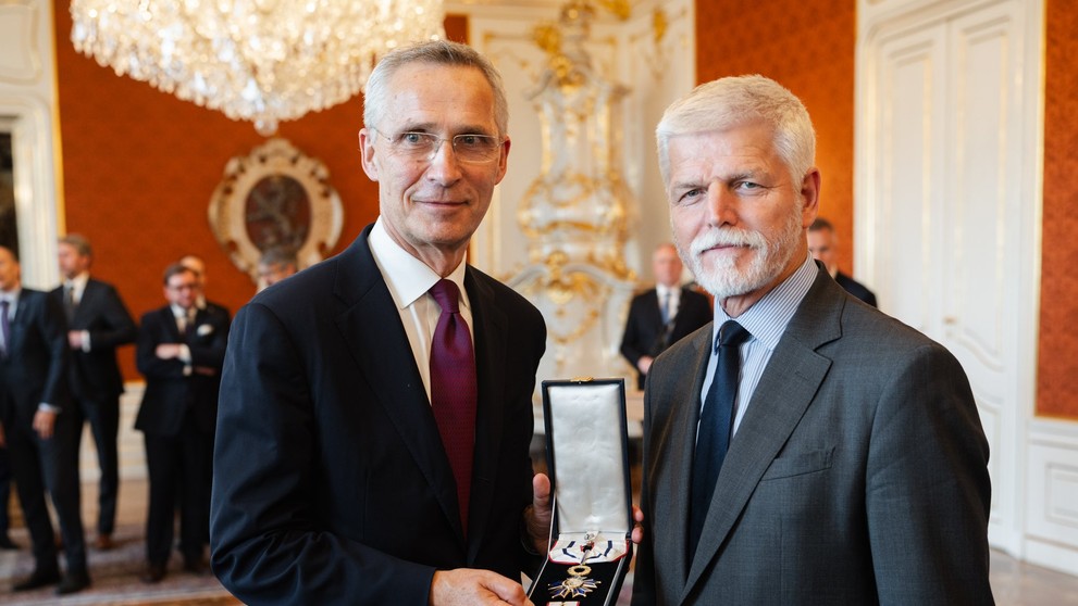 Prezident Petr Pavel a generální tajemník NATO Jens Stoltenberg