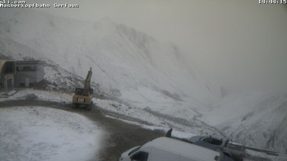Sněžení v Alpách - Masnerkopfbahn Talstation - 2 372 m. n. m.