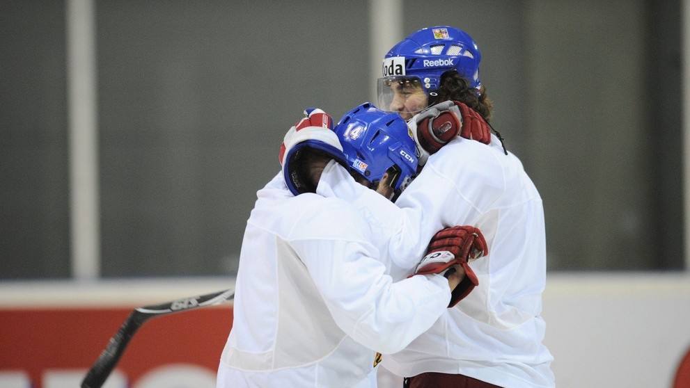 Jágr se s Vampolou špičkoval při tréninku reprezentace