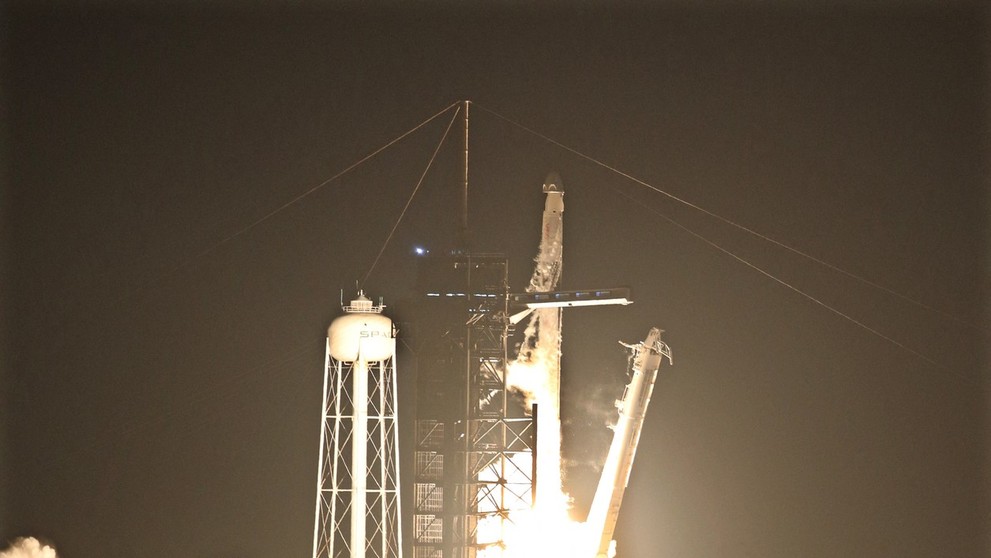 Posádka odstartovala z Kennedyho vesmírného střediska na Floridě v raketě Falcon společnosti SpaceX, 3. 3. 2024 (2)