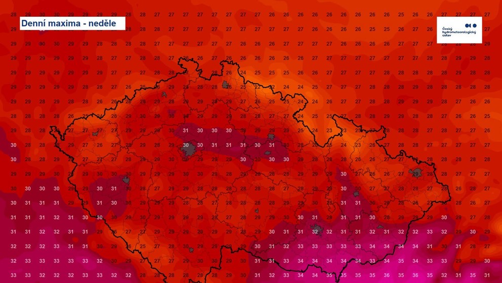Denní maxima – neděle