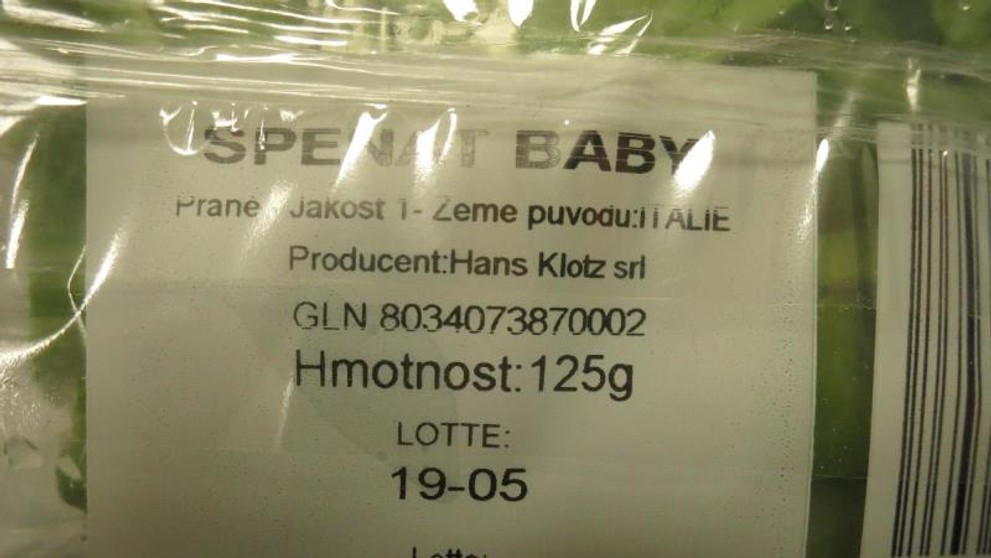 Nebezpečná potravina Špenát baby