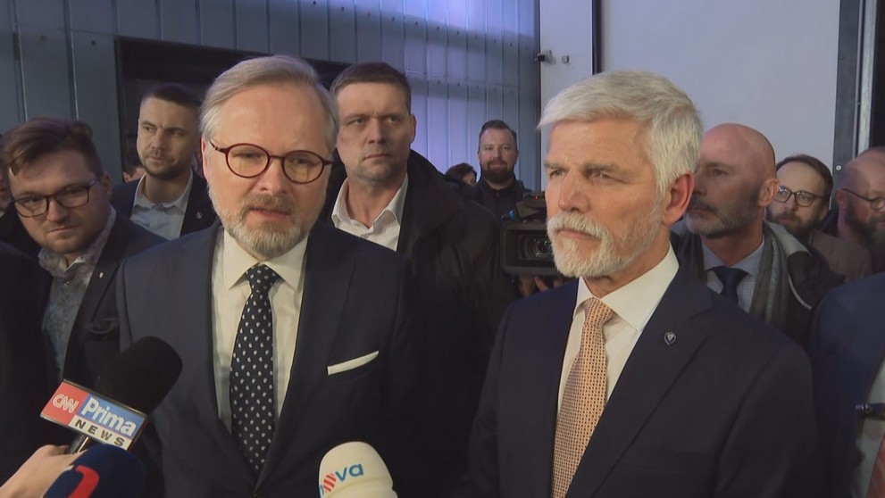 Premiér Petr Fiala (ODS) a generál Petr Pavel