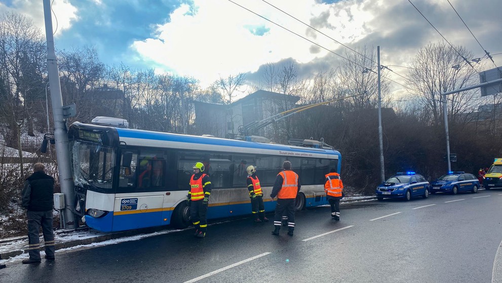Nehoda trolejbusu v Ostravě