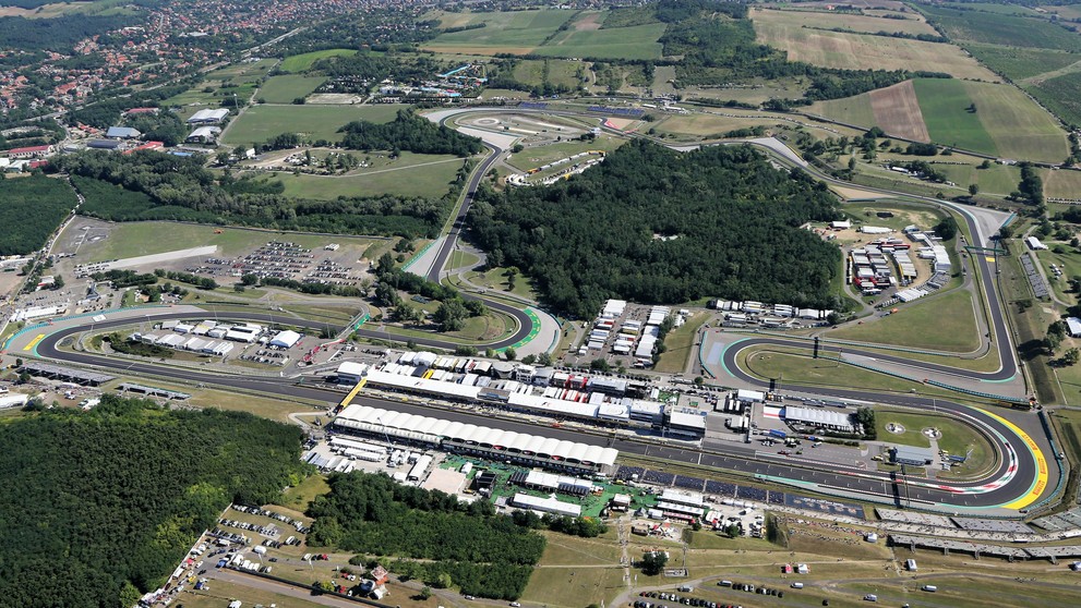Letecký pohled na okruh Hungaroring