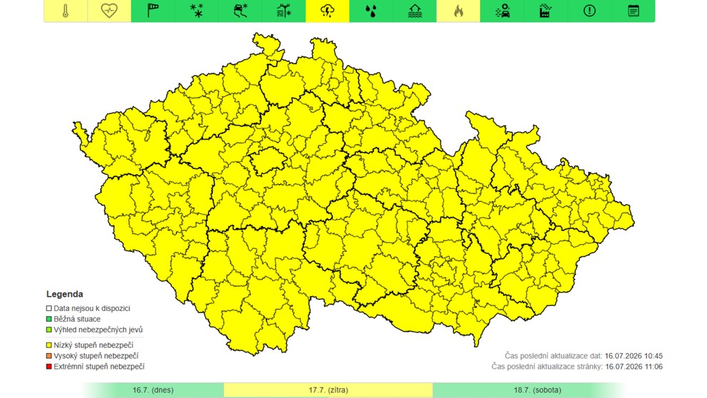 Výstraha ČHMÚ – Silné bouřky