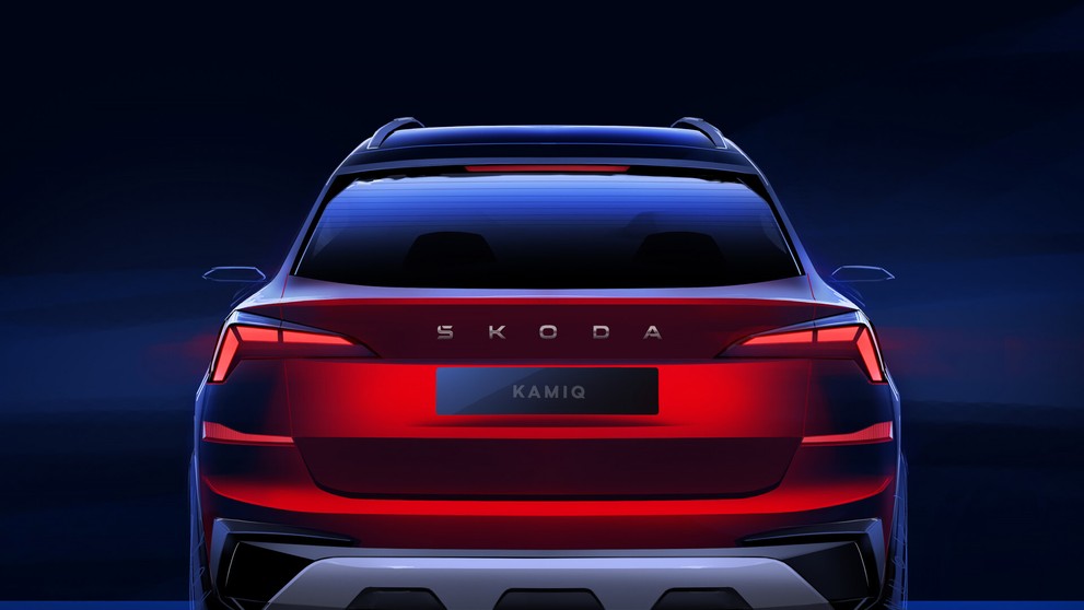 Modernizovaná Škoda Kamiq na oficiálních skicách