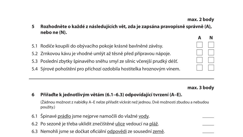 Přijímací zkoušky na osmiletá gymnázia z českého jazyka a literatury (3)