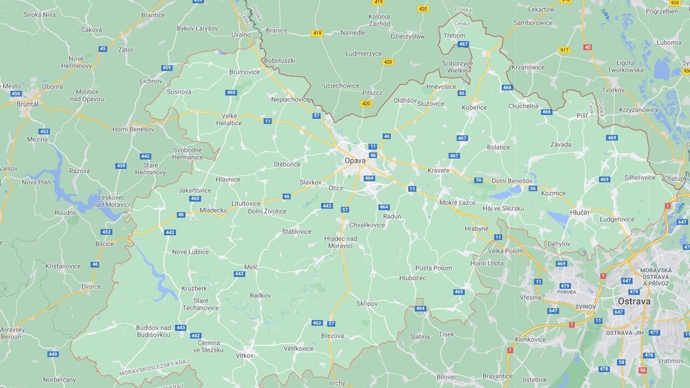 Moravskoslezský kraj - okres Opava