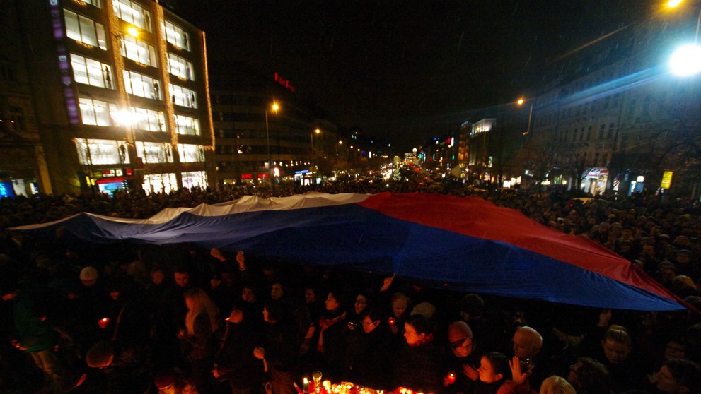 Pieta za Václava Havla na Václavském náměstí - 1