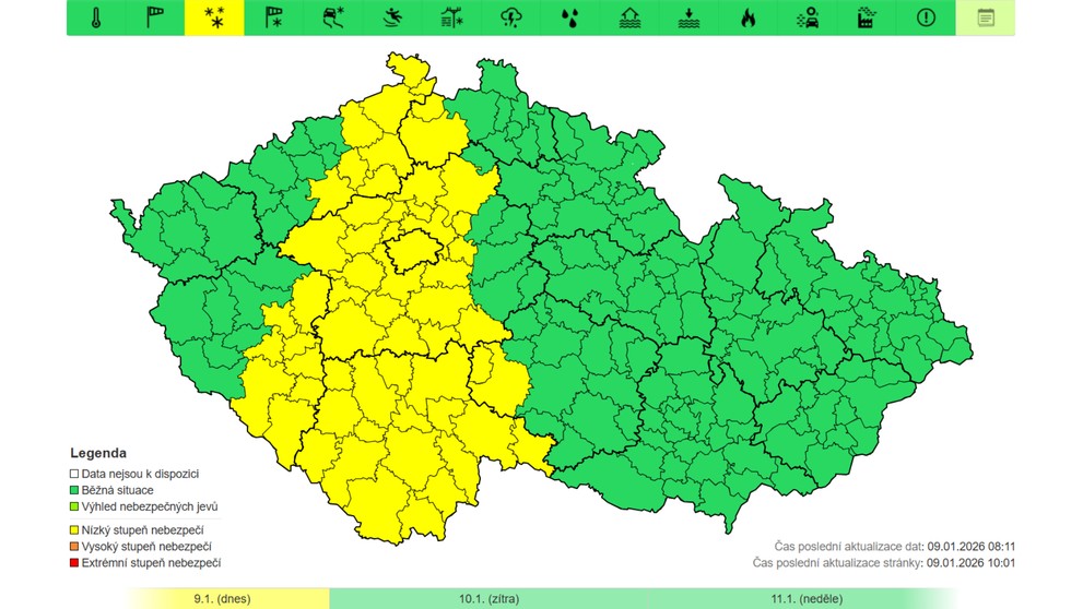 Výstraha ČHMÚ – nový sníh