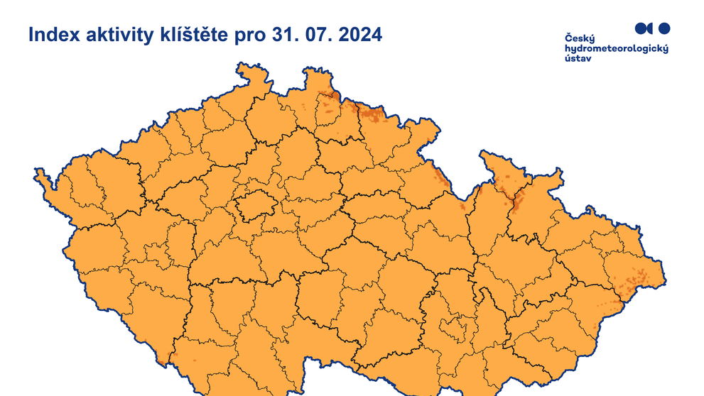 Aktivita klíšťat, 31. 7. 2024