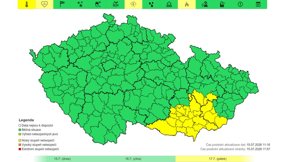 Výstraha ČHMÚ – Vysoké teploty