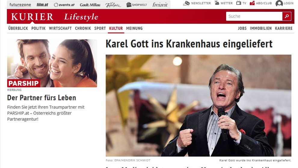 Karel Gott v Kurieru