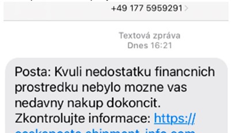 Podvodné SMS a e-maily