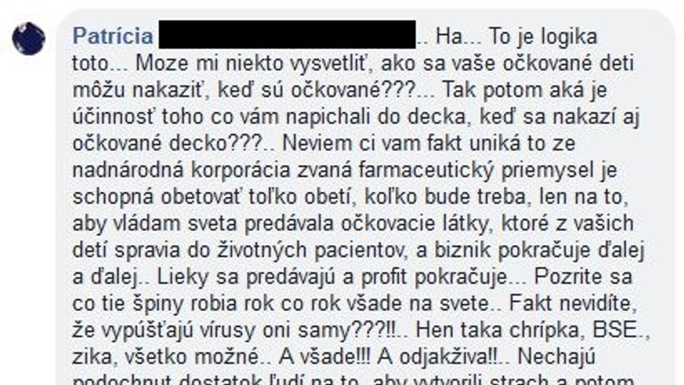 Komentáře lidí na facebooku ke spalničkám - 3