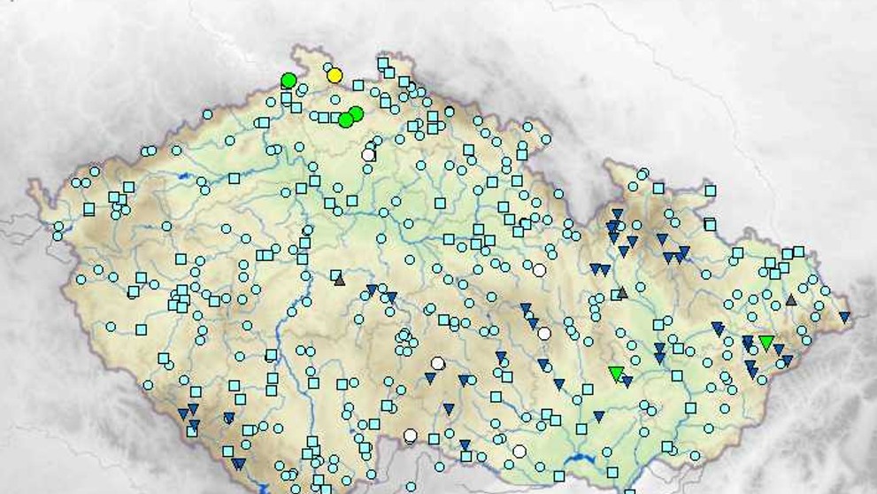 Stav a průtok na tocích 21. 2. 2017 - 11:00