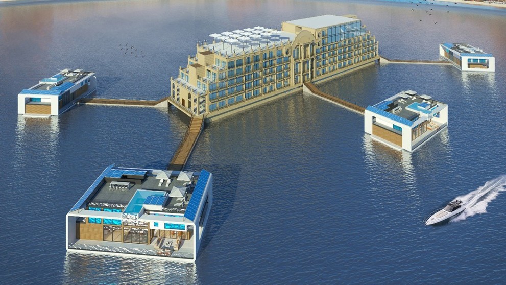 Neptun - hotel obklopený šesti plovoucími domy v Dubajském přístavu - 3