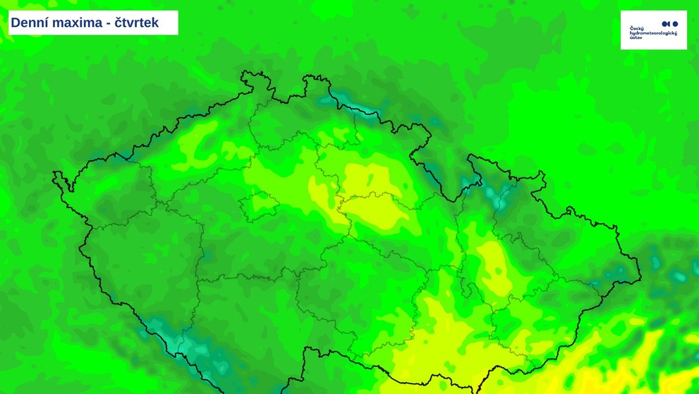 Denní maxima - čtvrtek 27. 3. 2025