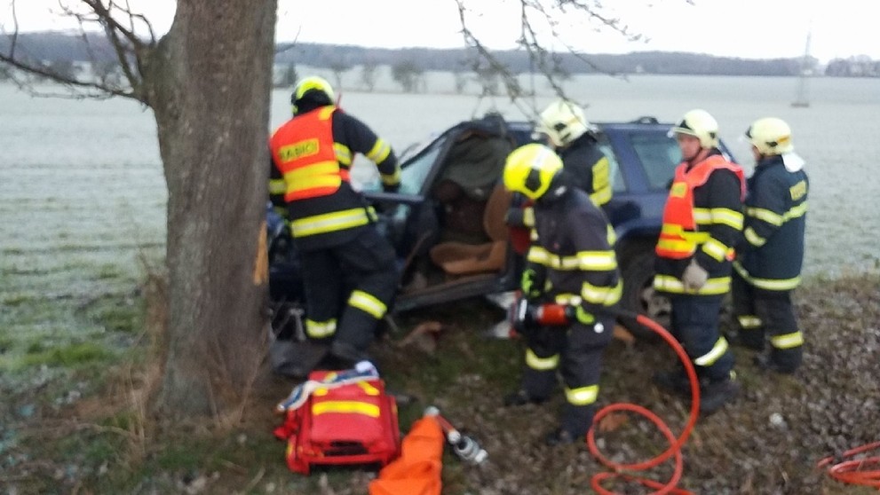 Auto v Třemošnici narazilo do stromu - 1