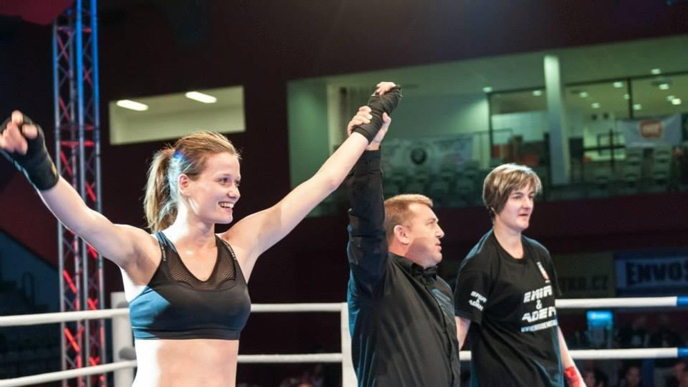 Kateřina při zápasechv kickboxu - 1