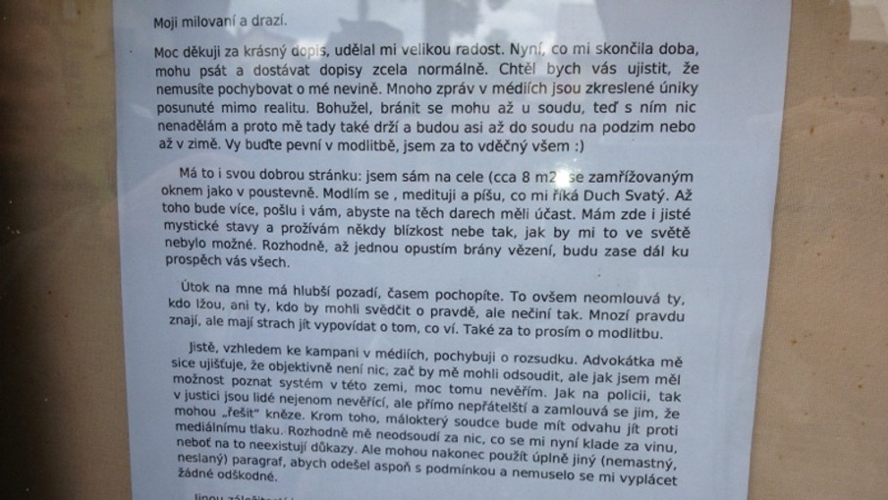 Dopis Erika Tvrdoně z vazby - 3
