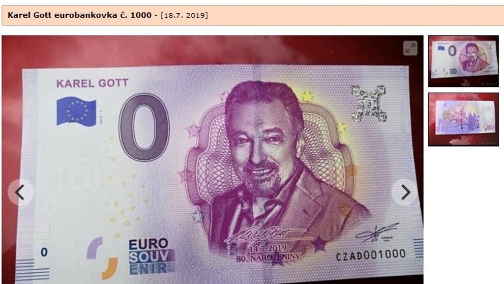 Bankovky s Karlem Gottem se prodávají za desítky tisíc - 5