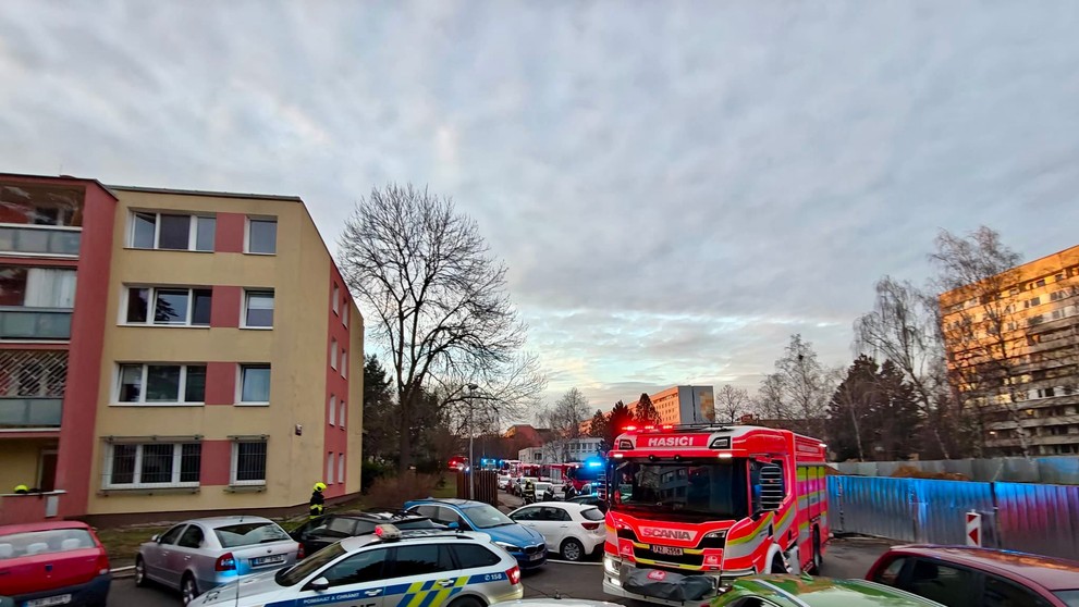 Požár v Bohušovické ulici v Praze 9, 25. 1. 2025