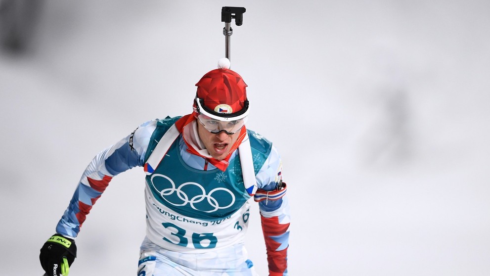 Michal Krčmář při stříbrném závodu na ZOH 2018