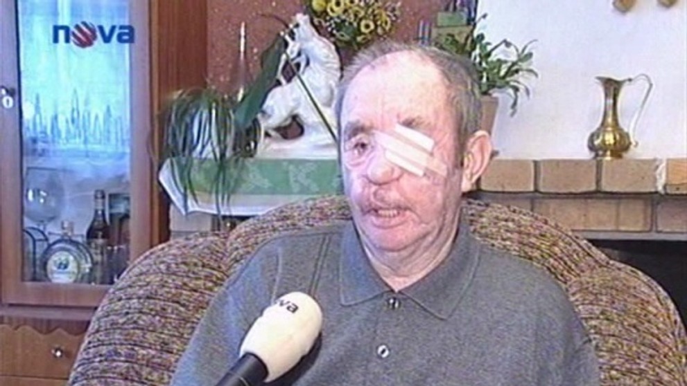 Muž zraněný medvědem