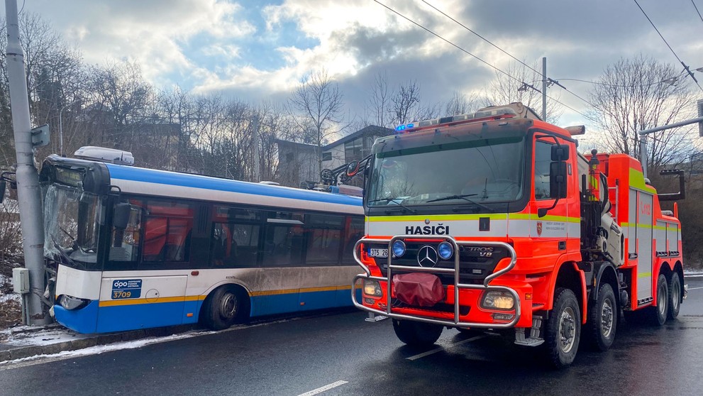 Nehoda trolejbusu v Ostravě