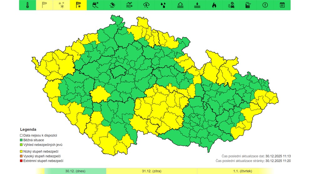Výstraha ČHMÚ – Sněhové jazyky
