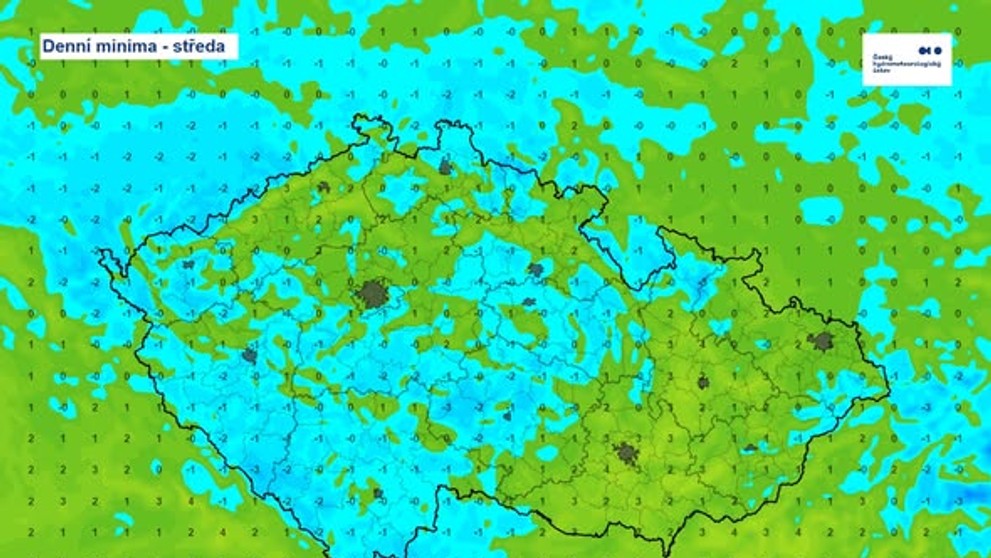 Denní minima - středa