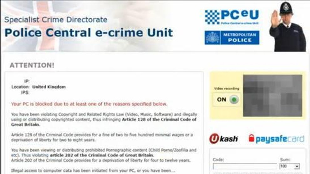 Vir: Zablokování PC policií - 1