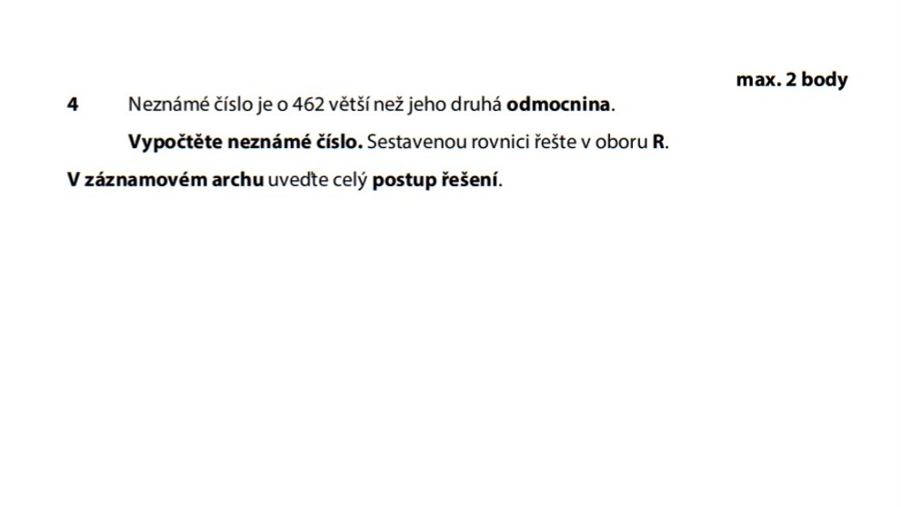 Didaktický test z vyšší úrovně matematiky - 10