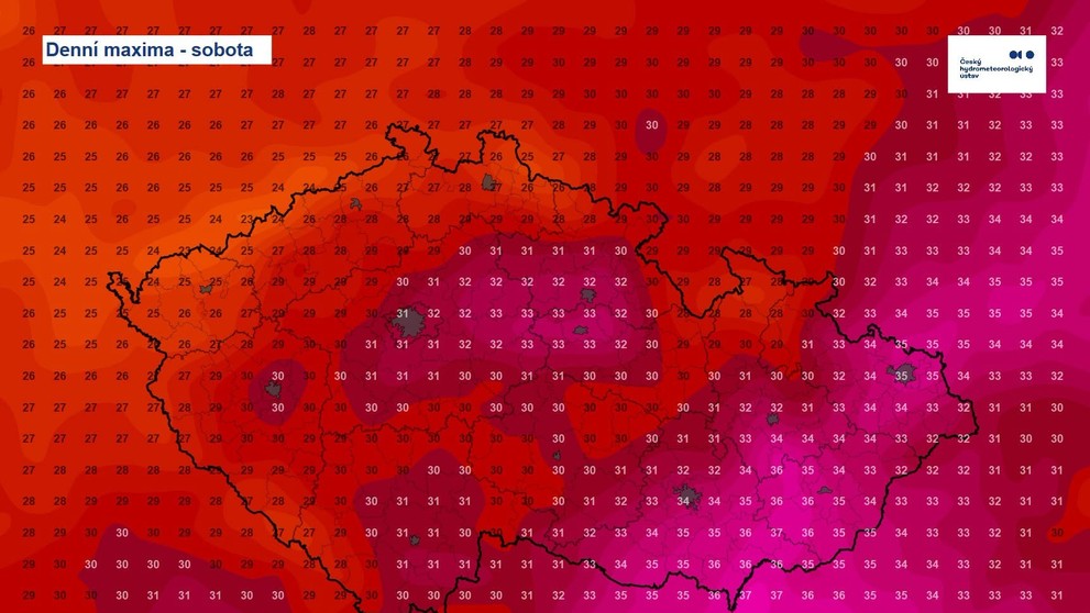 Denní maxima – sobota