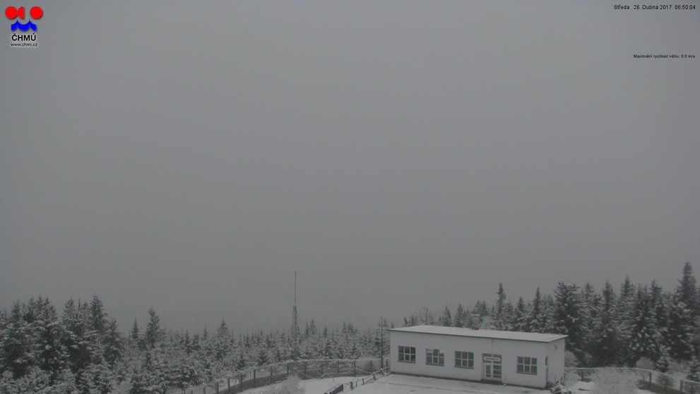 V Česku padá opět sníh - Dyleň 940 m. n. m.